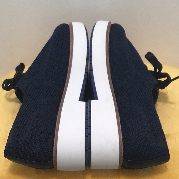 EUC. ZARA Fabric Platform Lace up Sneakers Navy Blue - Picture 12 of 15
